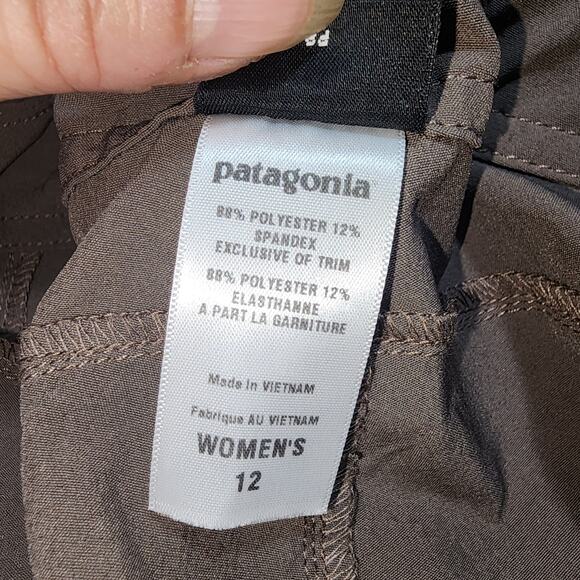 PATAGONIA s 12 polyester spandex stretch capri pants gray/olive - Picture 8 of 8